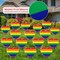 16 Pieces Gay Pride Yard Signs Rainbow Gay Heart Lawn Signs with 32 Pieces Stakes Plastic Waterproof Outdoor Gay Yard Signs for LGBTQ Rainbow Party Yard Decorations